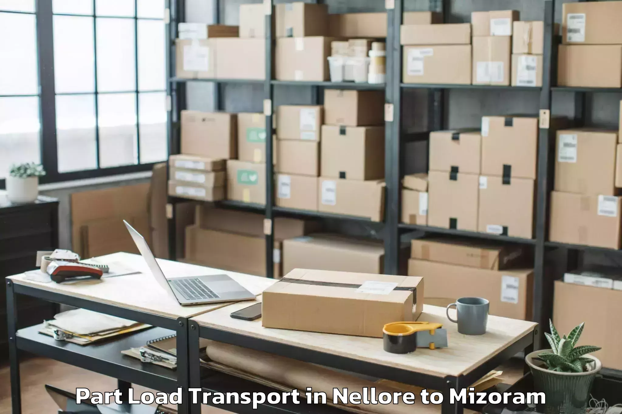 Book Nellore to Mamit Part Load Transport Online